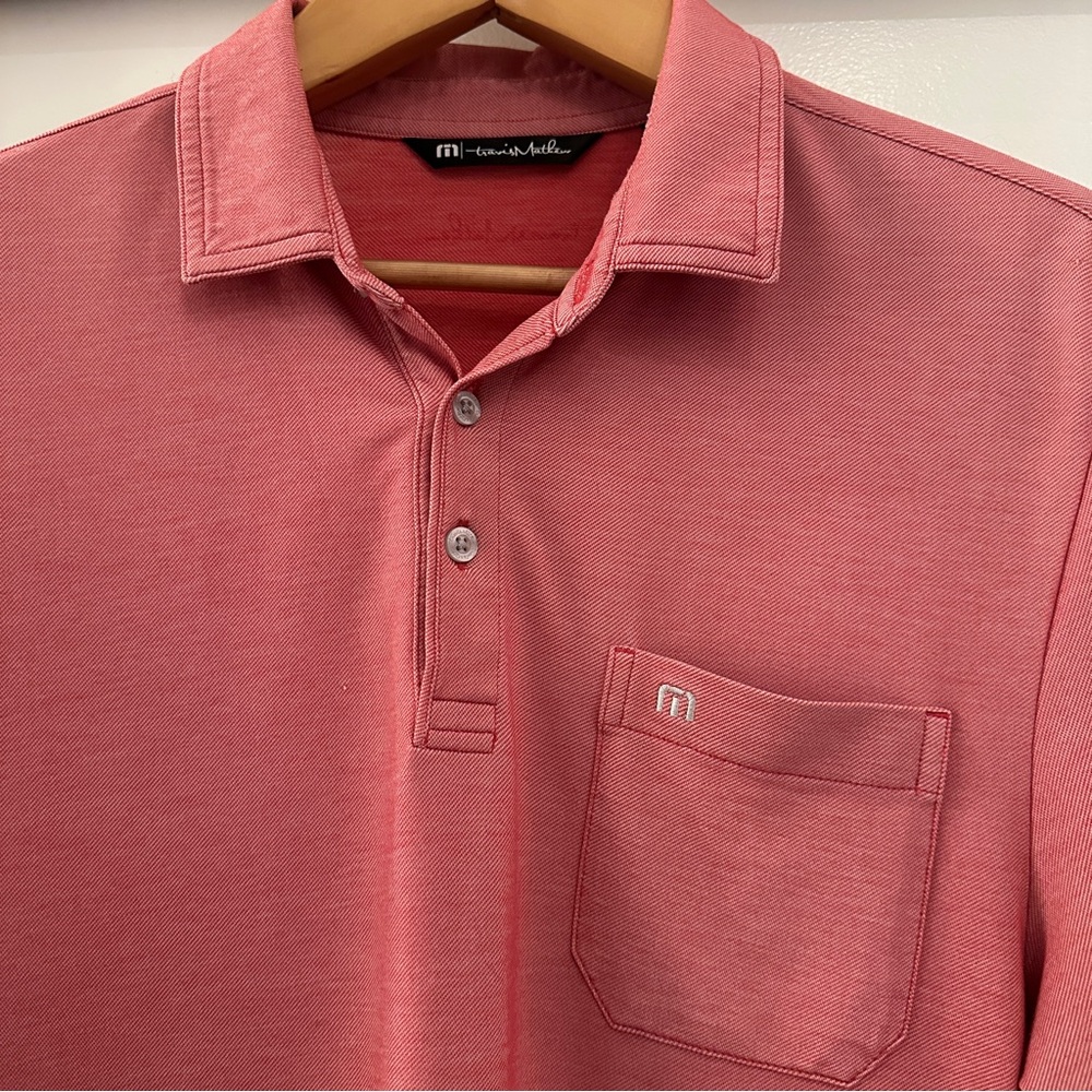 Travis Mathew Coral / Red Polo Lightweight Golf Shirt